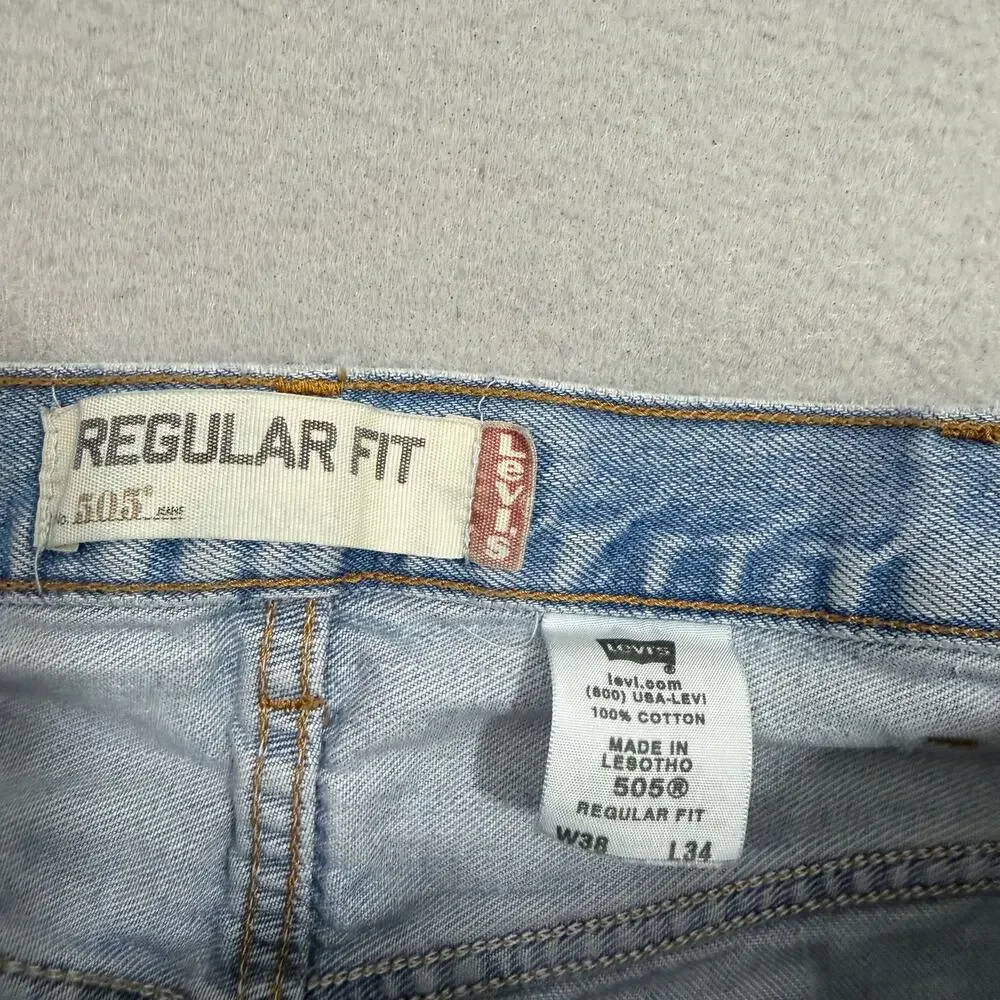 Vintage Levis 505 Regular Fit Jeans Men 38x34 (Fits 36x33) Blue y2k 2006 Western